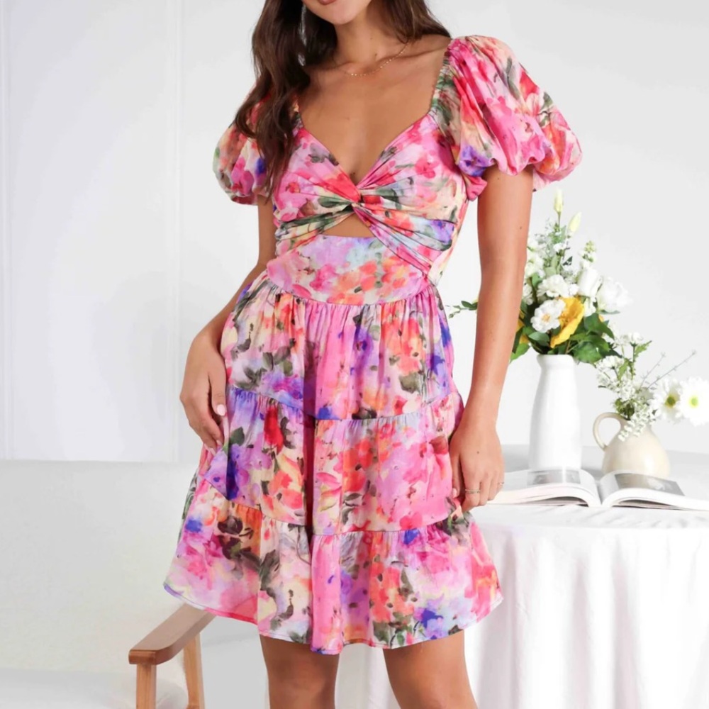 Vibrant Floral Mini Dress